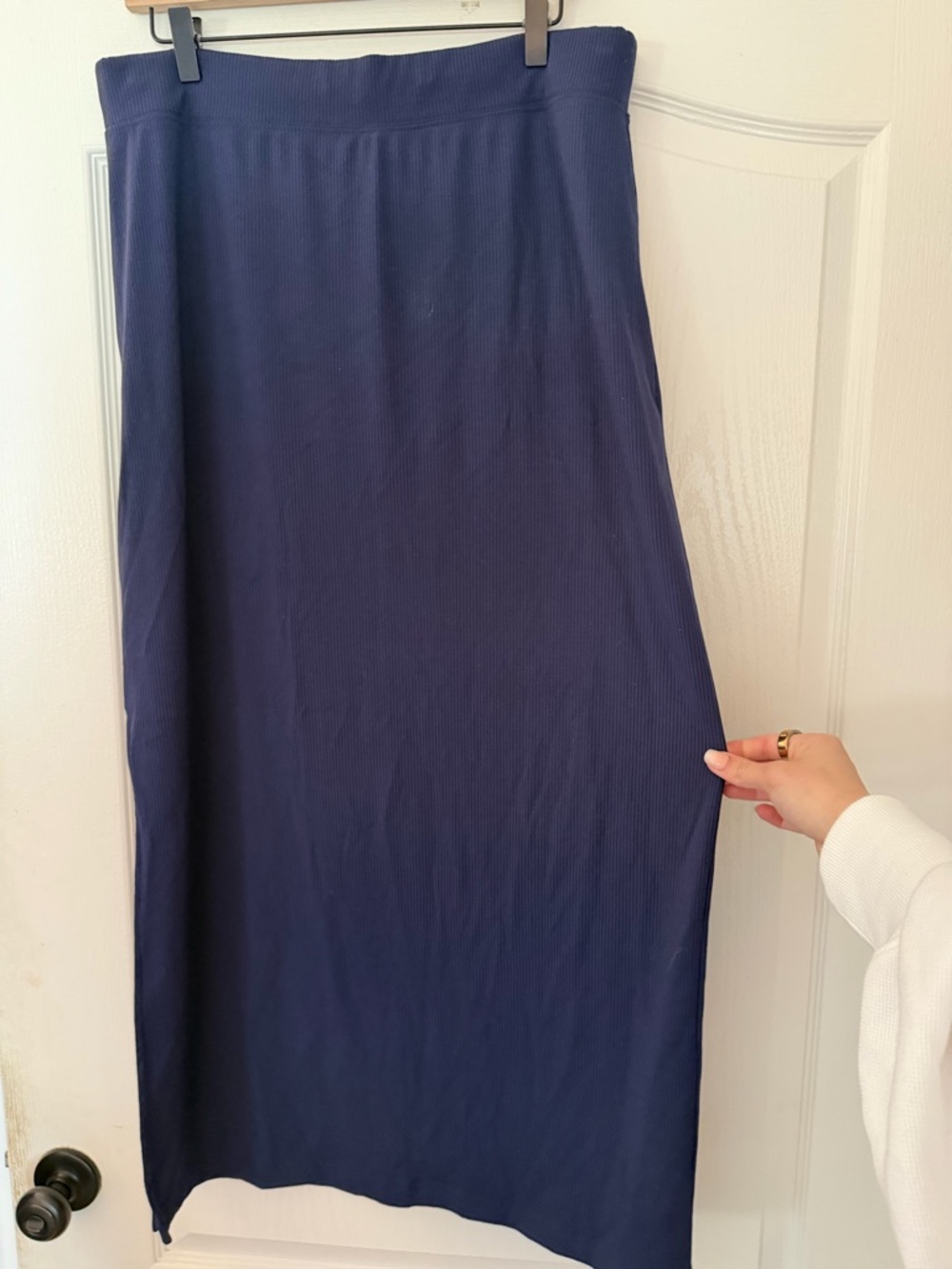 Offline by Aerie Hugger maxi skirts with slit. 2 combo Navy and Red stripes